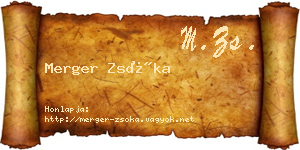 Merger Zsóka névjegykártya